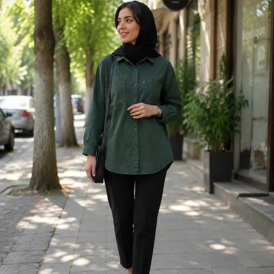 مانتو کتان کوتاه
