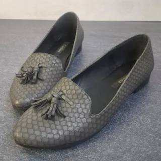 کفش چرم  خاکستری