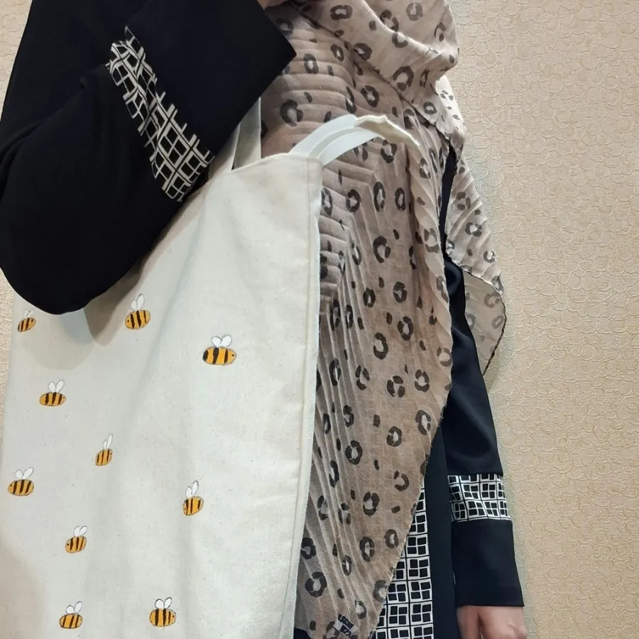 کیف پارچه ای طرح زنبورعسل