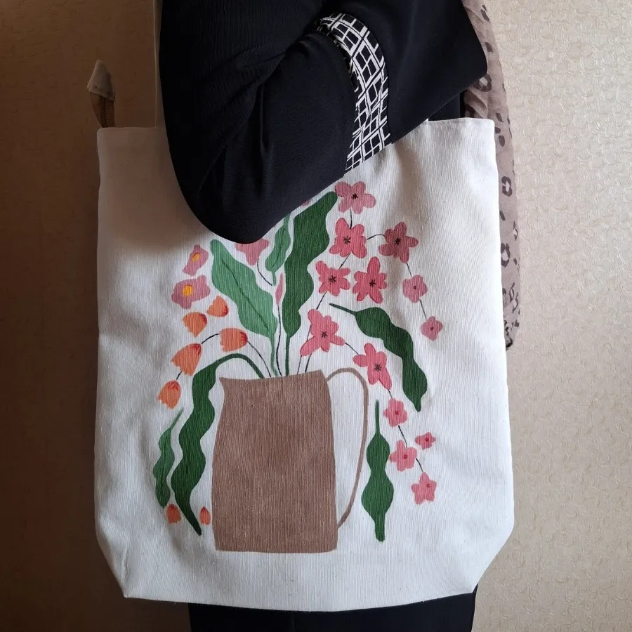 کیف پارچه ای گل های بهاری