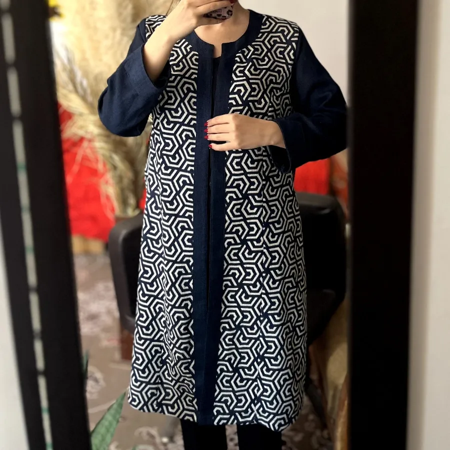مانتو بلند سورمه ای