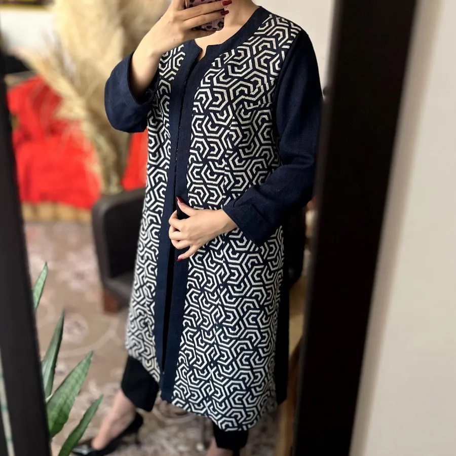 مانتو بلند سورمه ای