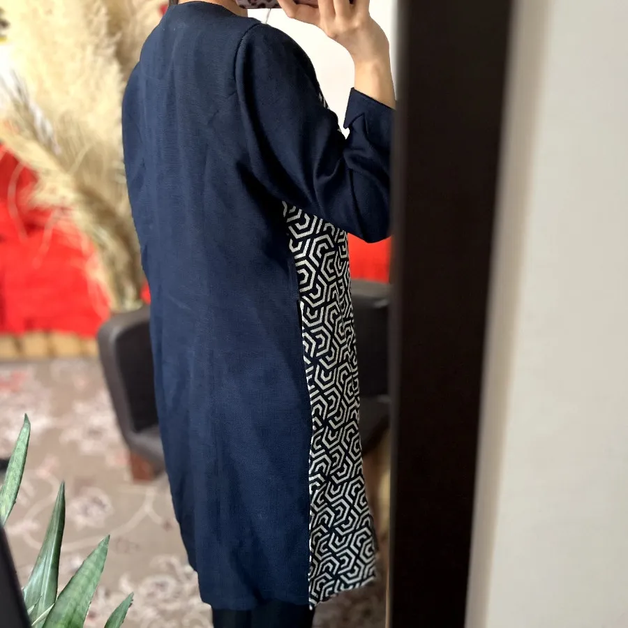 مانتو بلند سورمه ای