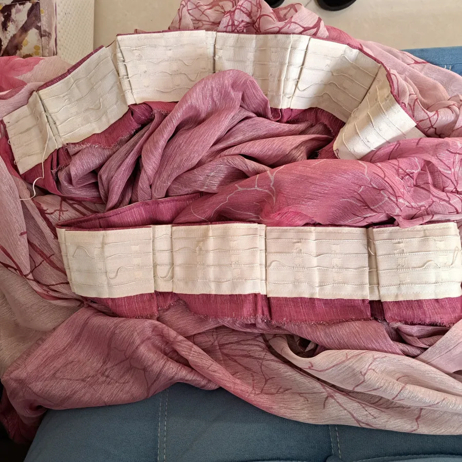پرده حریر صورتی-بنفش