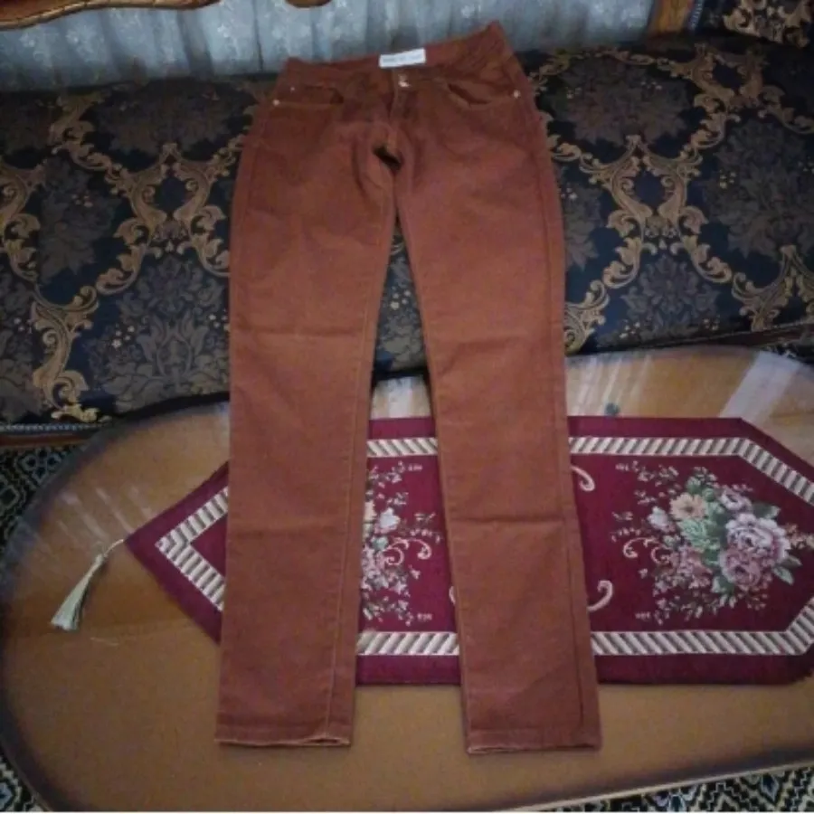 شلوار کتان قهوه ای