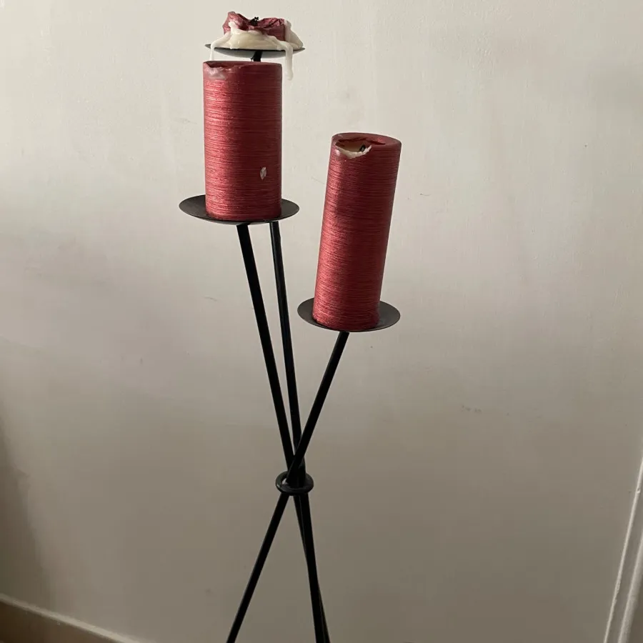 جاشمعی ایستاده فلزی مشکی