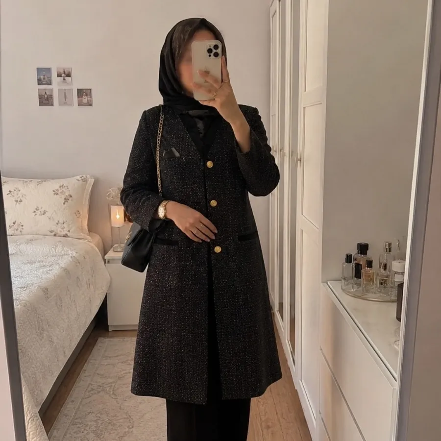 مانتو مزونی مشکی،کاملا نو