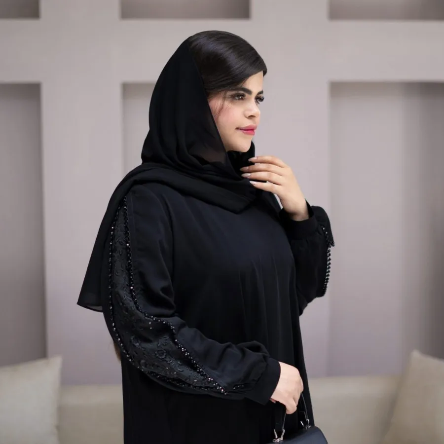 عبا حریر اسود مشکی