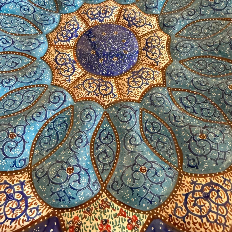 بشقاب مسی مینا کاری