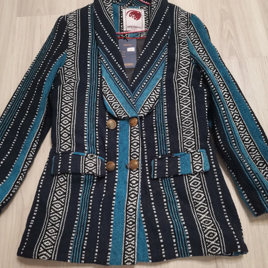 کت گلیمی آبی وسرمه ای