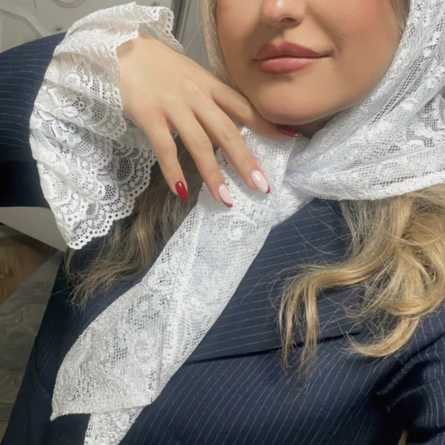 روسری گیپور سفید