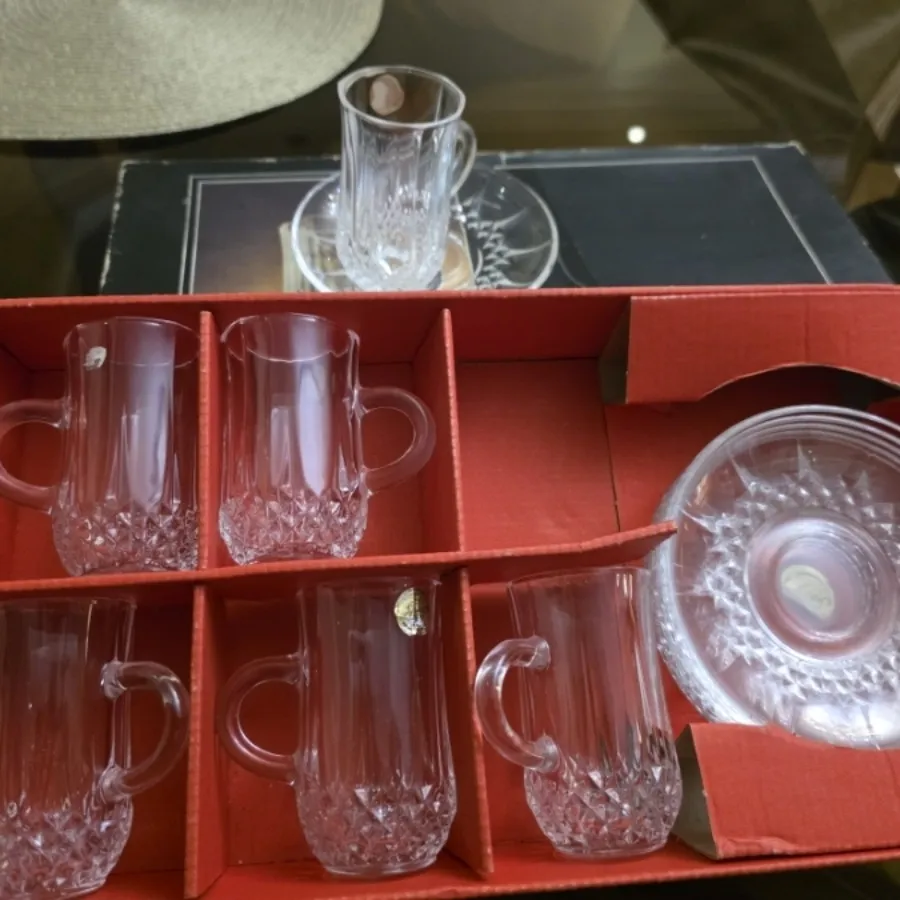 استکان و نعلبکی کریستال ف