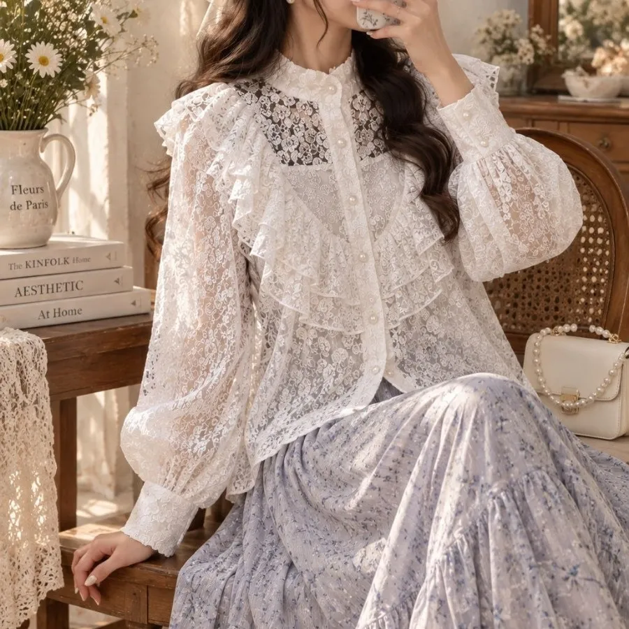ست شومیز وتاپ گیپور
