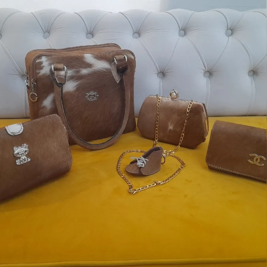 ست 5 تکه کیف چرم دستدوز خ