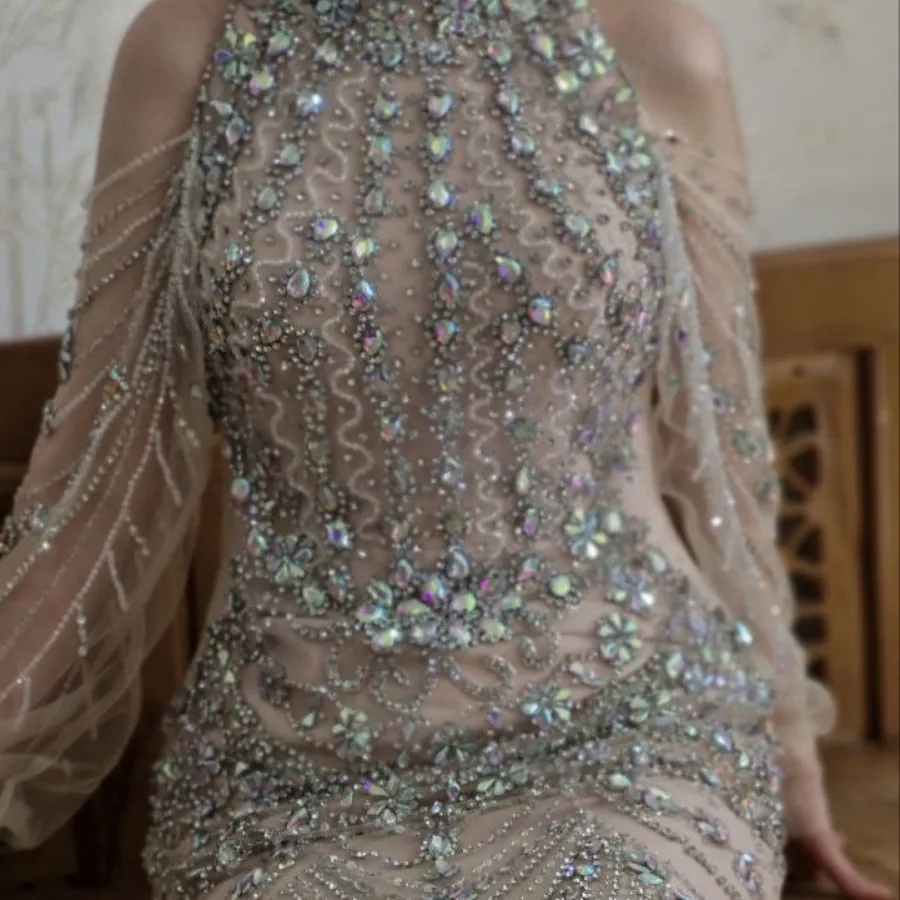 لباس مجلسی تمام سنگ مزونی