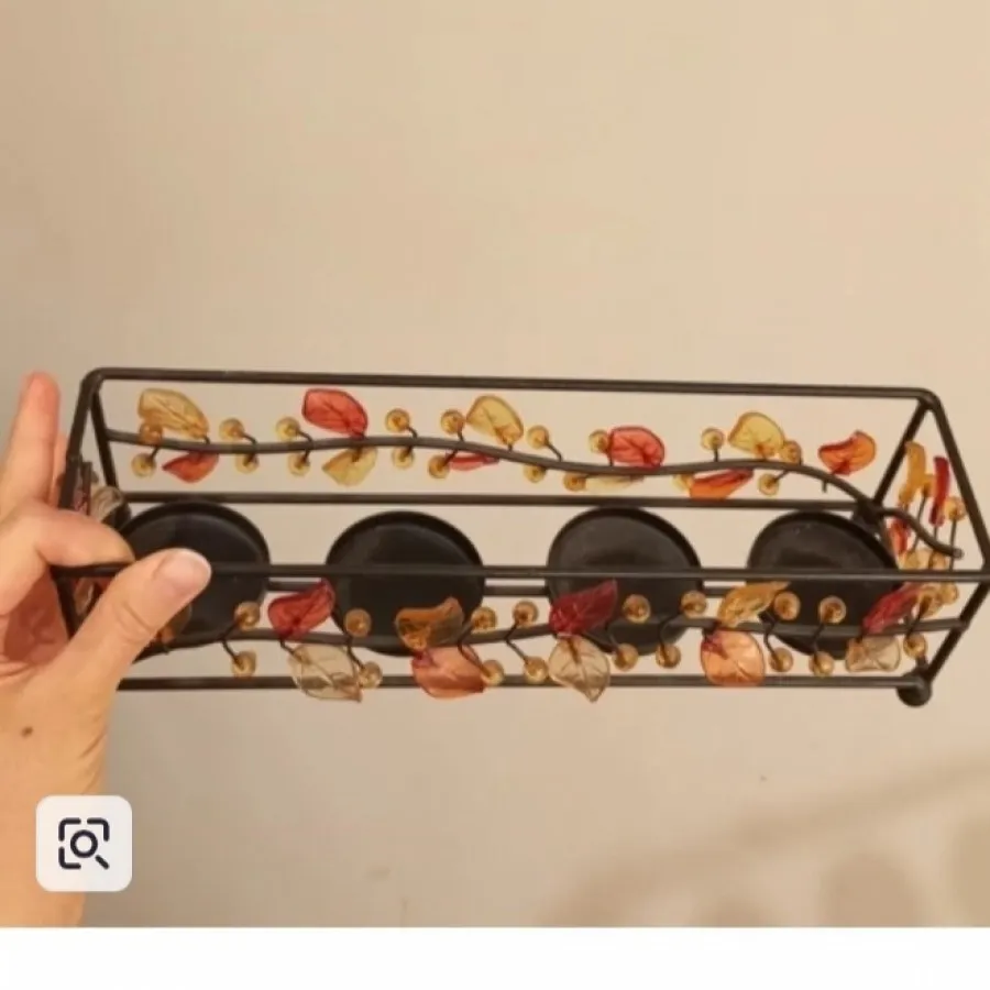 شمعدان 4 تایی برگ و گل