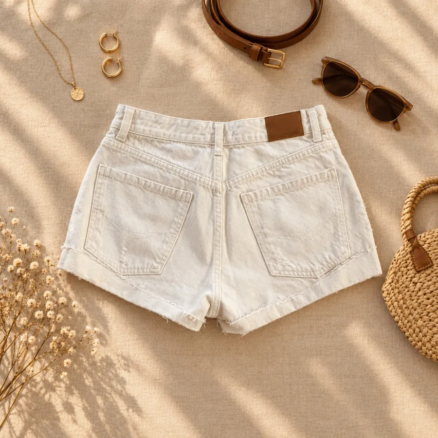 شلوارک سفید pull&bear