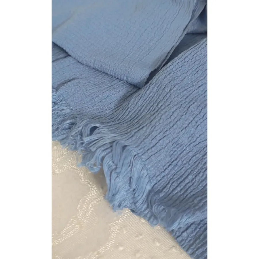 شال نخی آبی آسمانی
