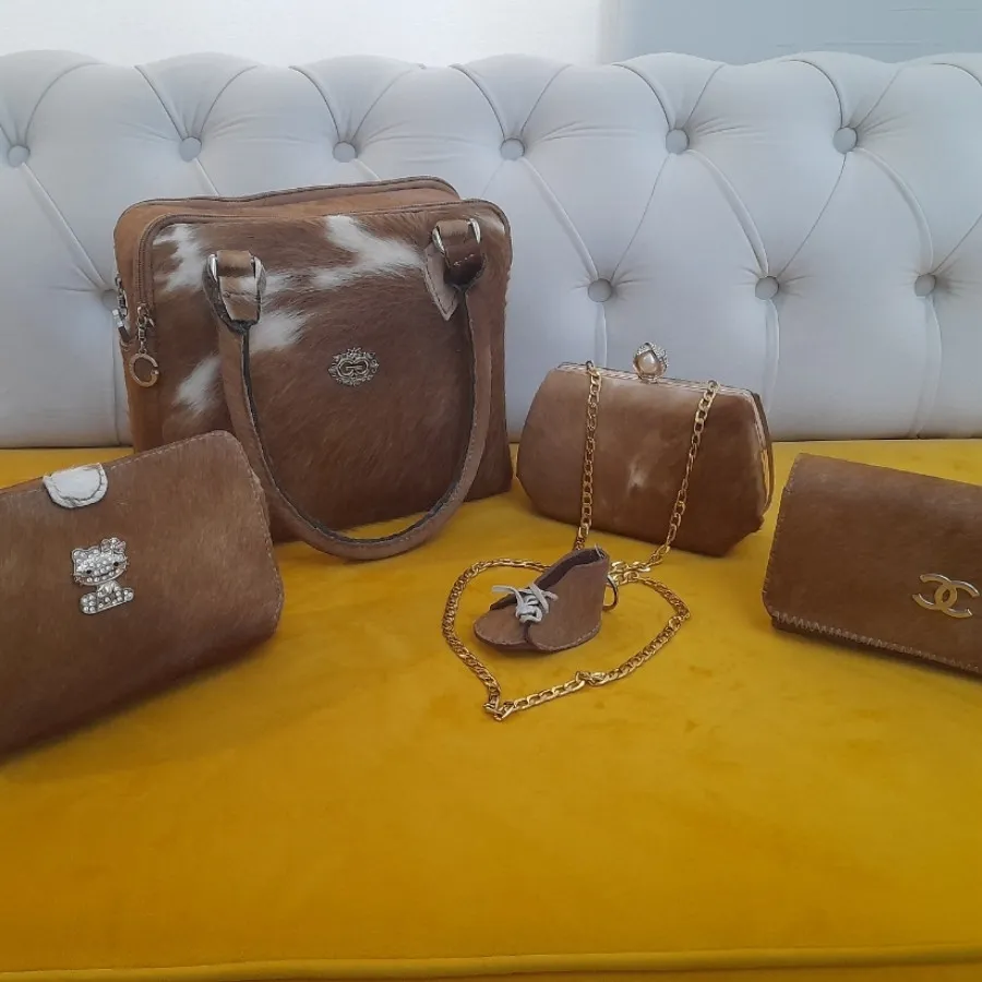 ست 5 تکه کیف چرم دستدوز خ