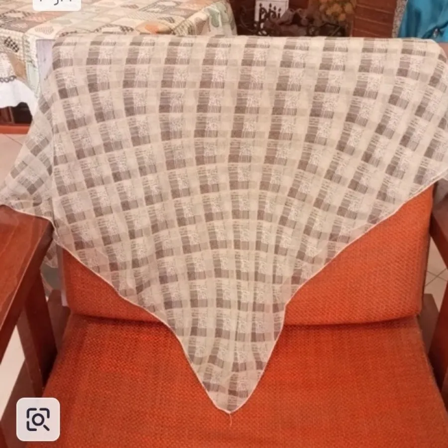 روسری حریر کرم و مشکی