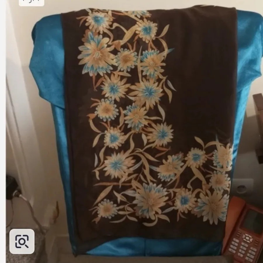 روسری قهوه گلدار