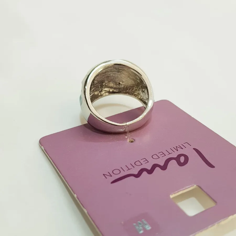 انگشتر نقره ای طرح آبرنگی