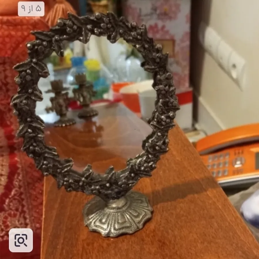 آینه و شمعدان کوچک عتیقه