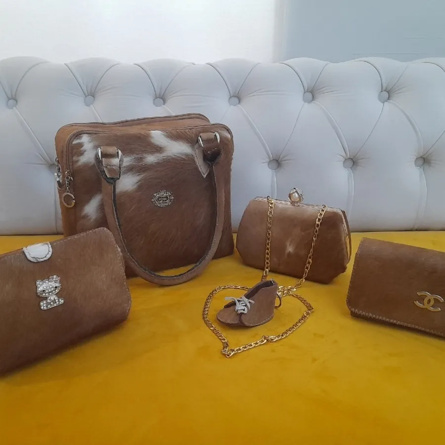 ست 5 تکه کیف چرم دستدوز خ