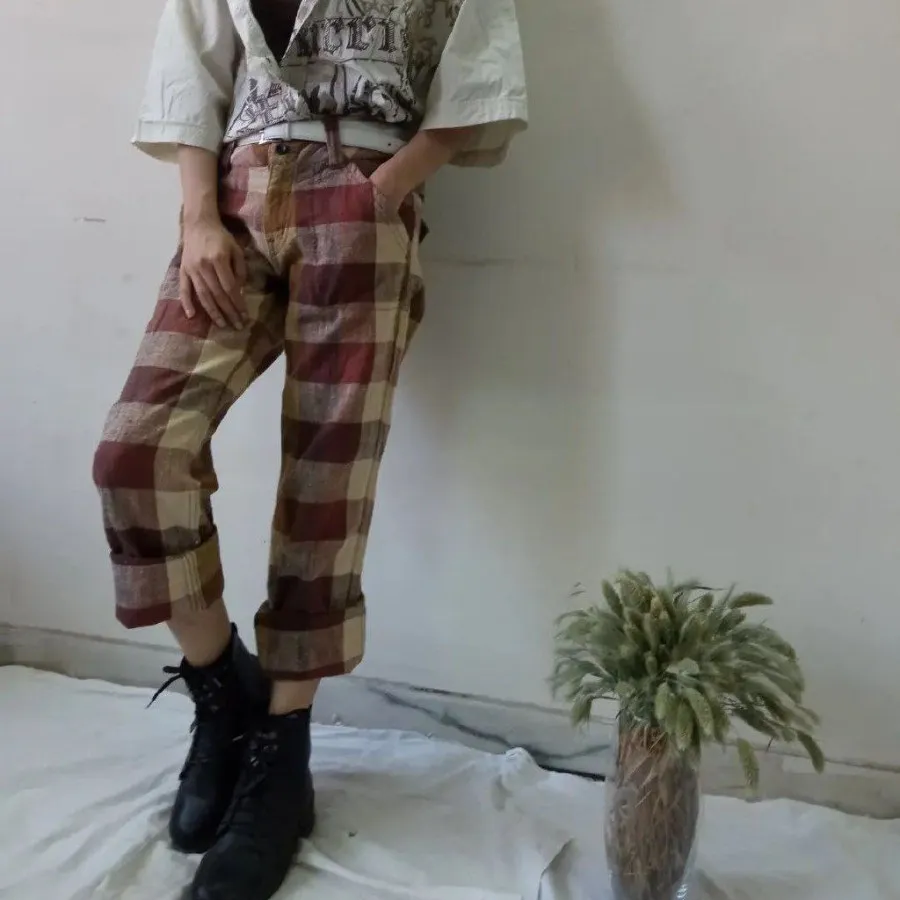 شلوار چهارخونه پاییزه