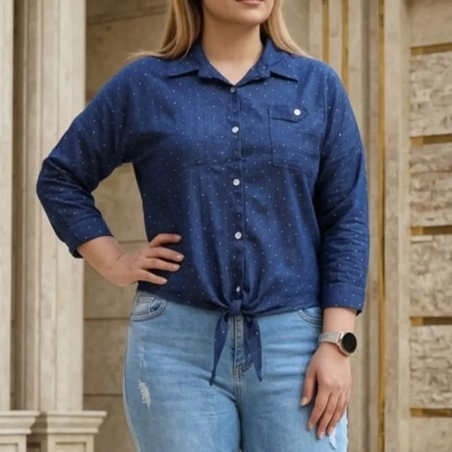 شومیز نگین دار گره ای