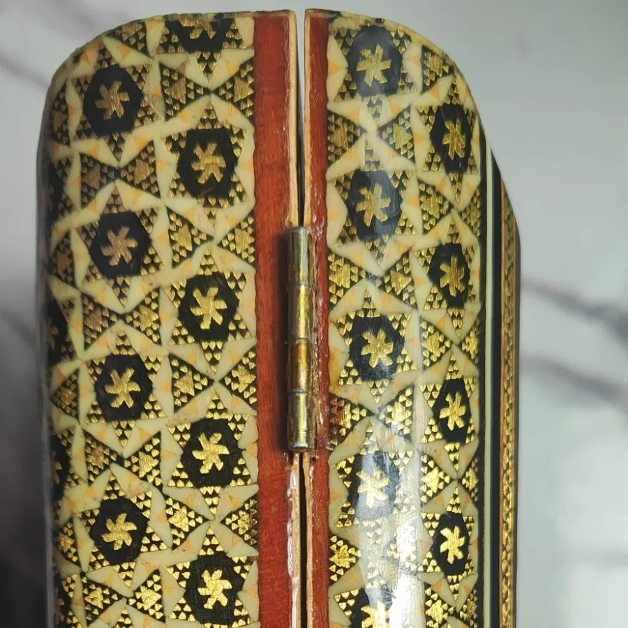 جعبه خاتم کاری طرح چوگان