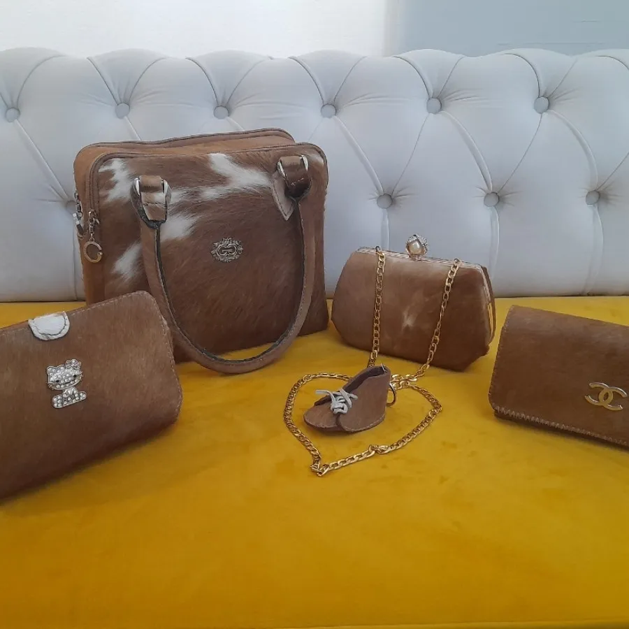 ست 5 تکه کیف چرم دستدوز خ