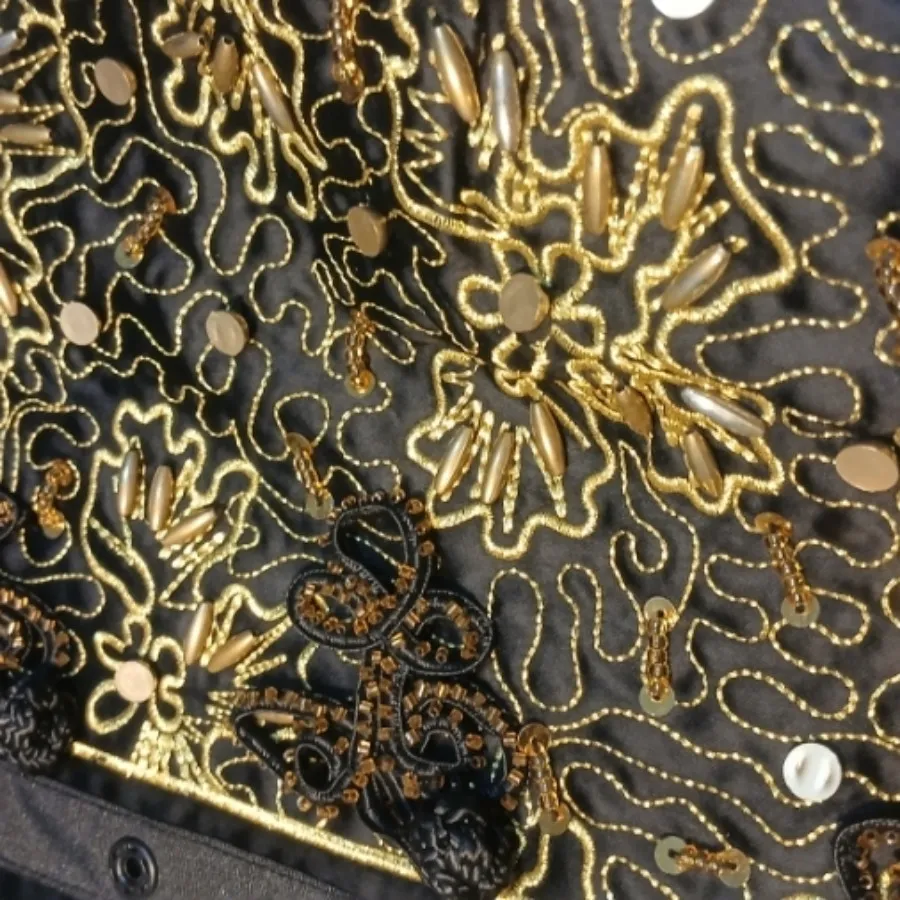 شومیز بلند گلدوزی طلایی