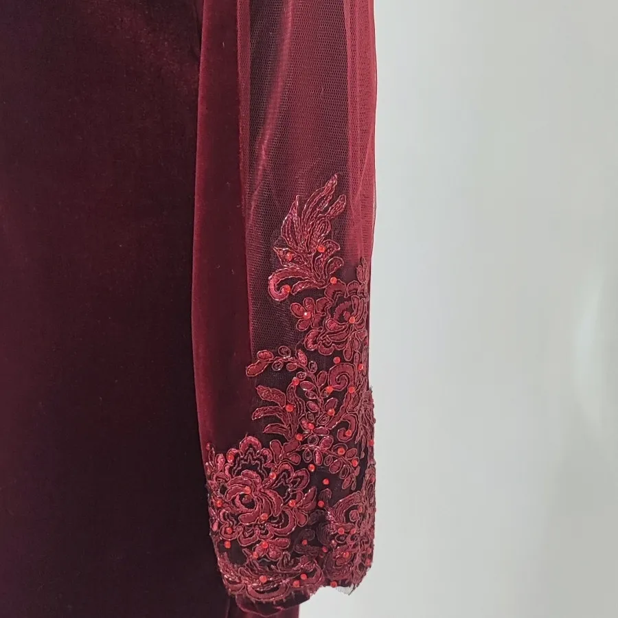 پیراهن مخمل زرشکی