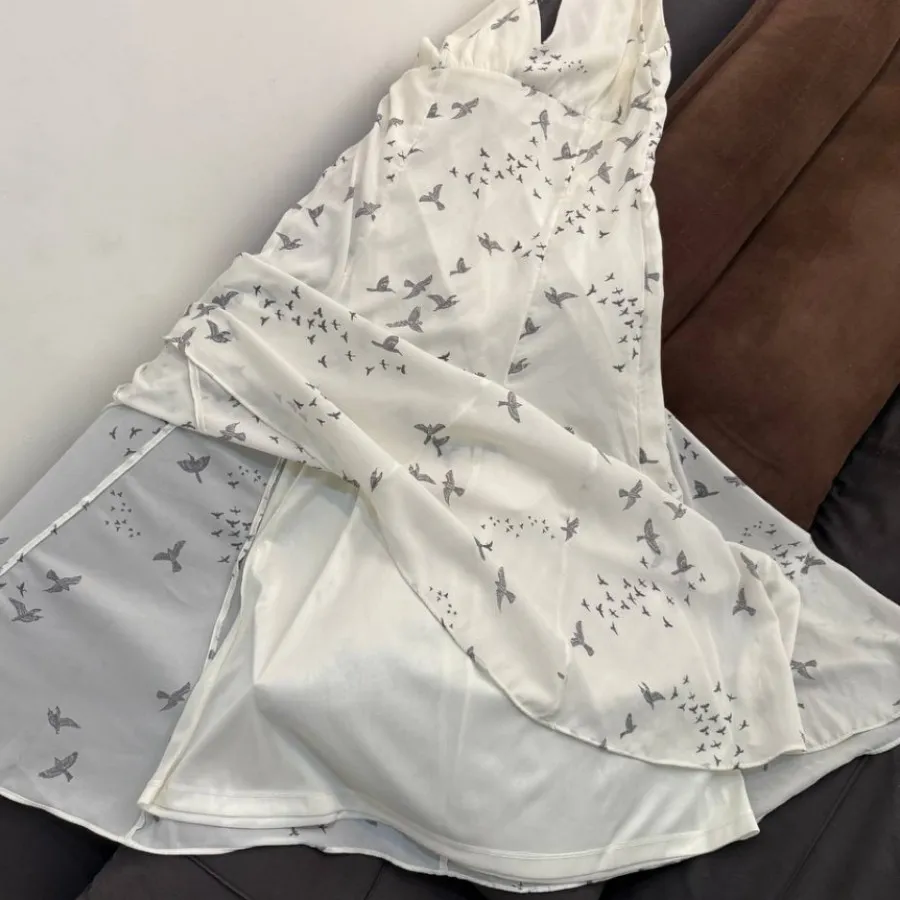 پیراهن سفید بلند برندH&M