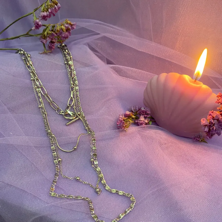 گردنبند 4 رج زنانه استیل