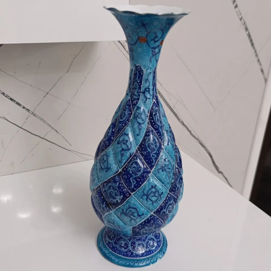 گلدان میناکاری مسی