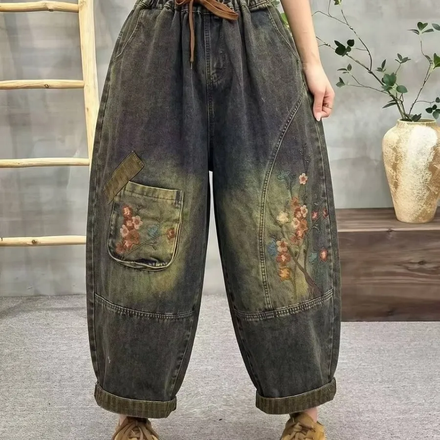 شلوارجین بالونی گلدوزی شد