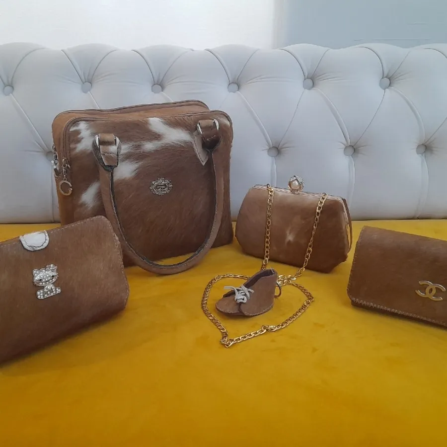 ست 5 تکه کیف چرم دستدوز خ