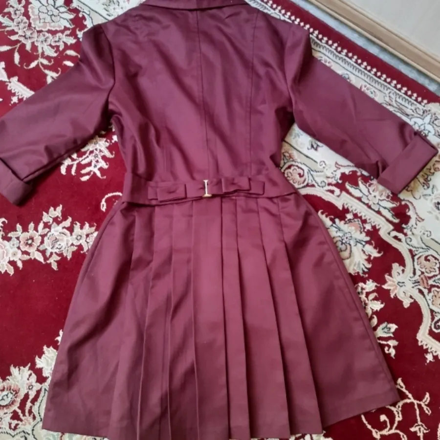 مانتو کتان زرشکی