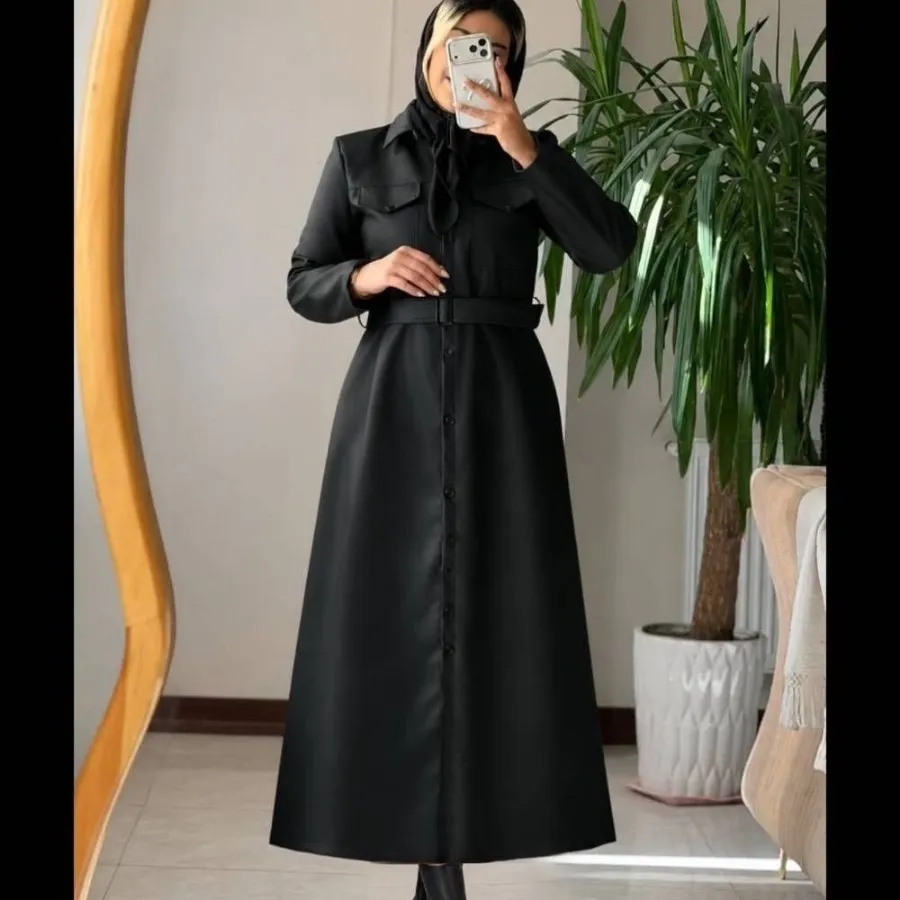 پالتو چرم بلند اتوسا