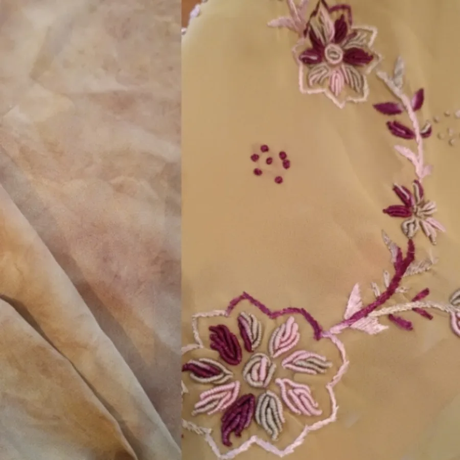 پارچه کار شده سبز هندی