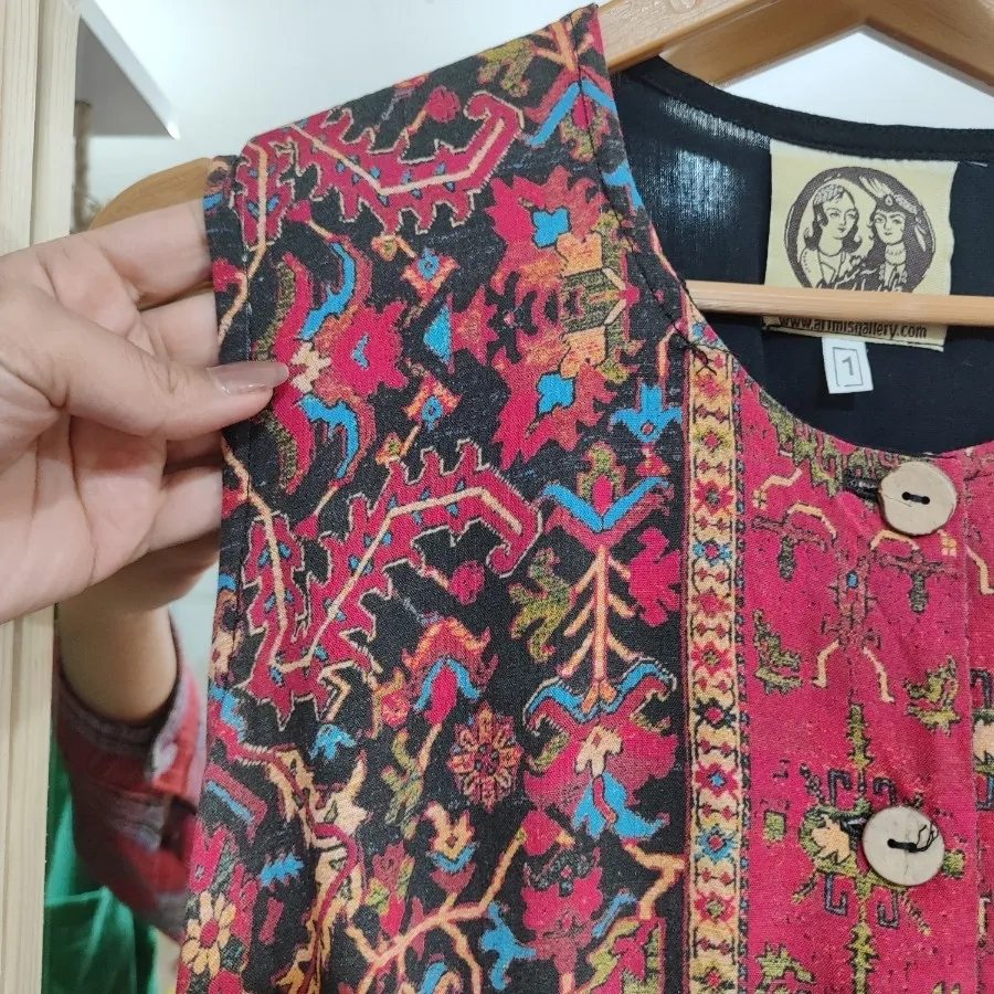 پیراهن نخی طرح فرش
