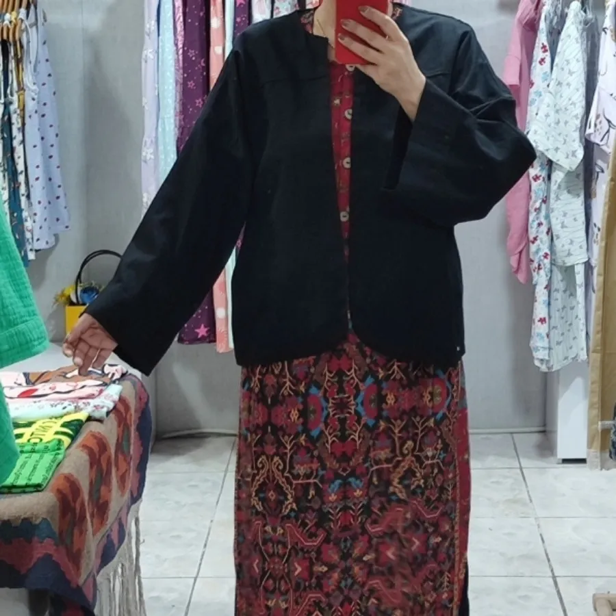 کت لینن سوزنی مشکی