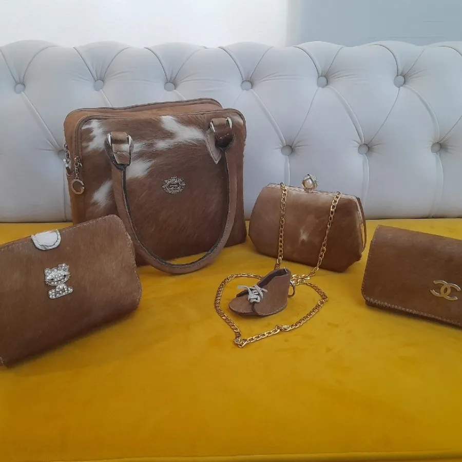 ست 5 تکه کیف چرم دستدوز خ
