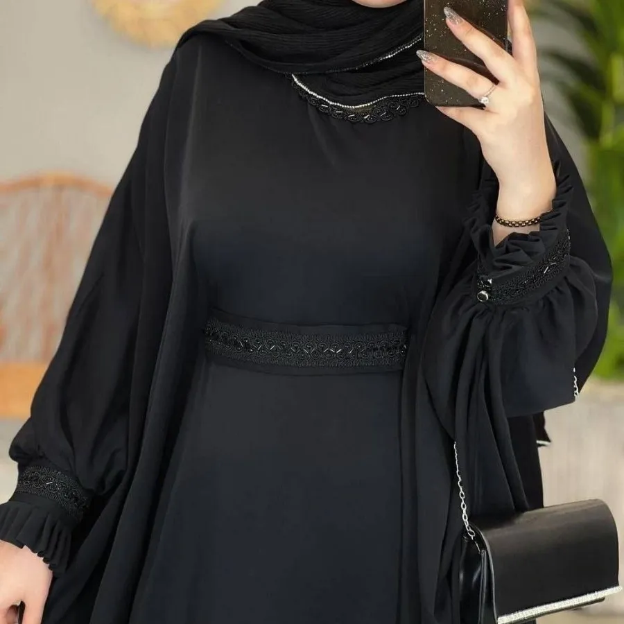عبایی آستین پلیسه راحیل