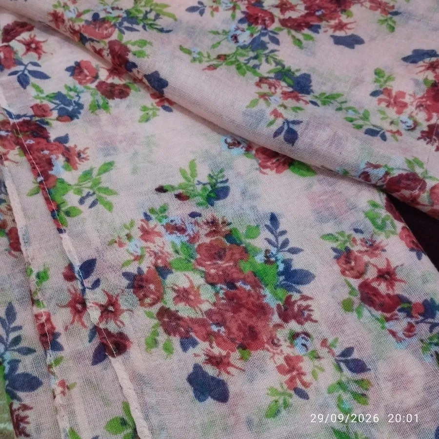 شال نخی ویسکوز طرحدار گلی