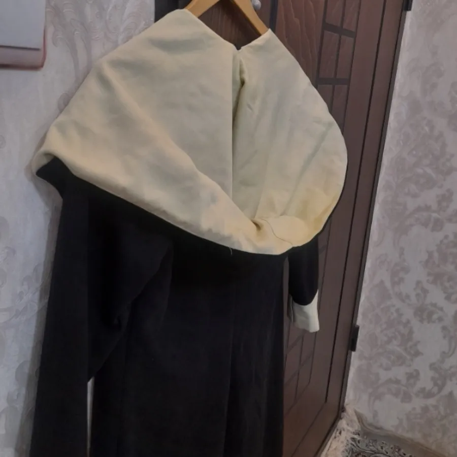 مانتو پاییزه مشکی لیمویی