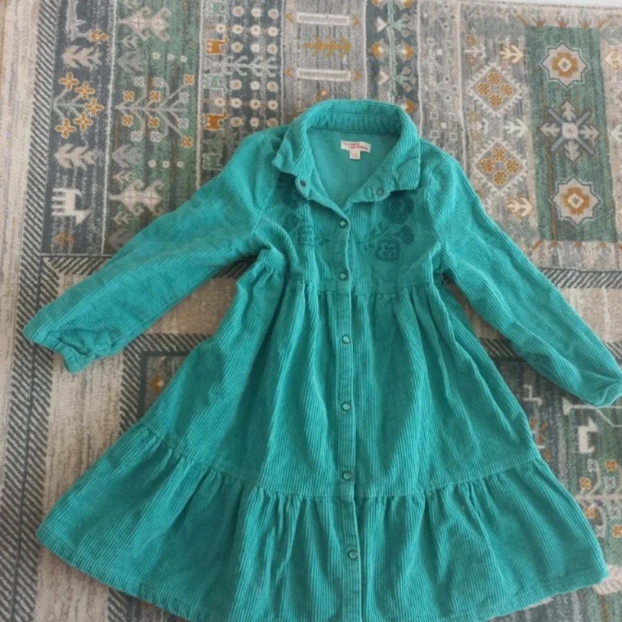 پیراهن عروسکی سبز آبی