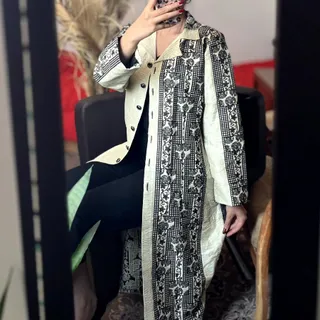 مانتو بلند طرح دار